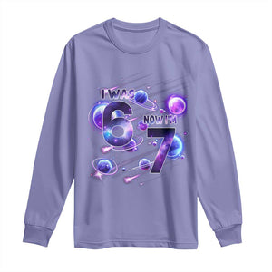 Funny Galaxy Space Birthday Long Sleeve Shirt I Was Six Now I Am Seven TS12 Violet Print Your Wear