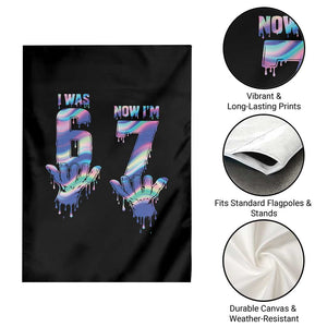 Funny I Was 6 Now I Am 7 Garden Flag Iridescent Effect Printed Kids Birthday TS12 Print Your Wear
