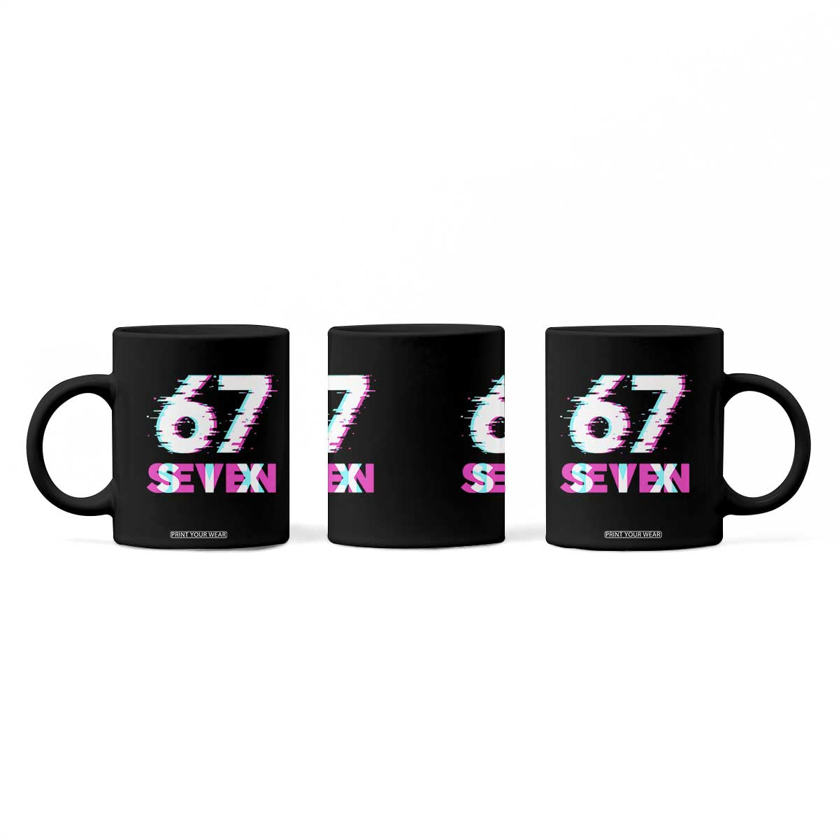 Glitch Optical Illusion Six Seven Meme Coffee Mug Gen Alpha Slang Gift TS12 Print Your Wear
