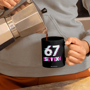 Glitch Optical Illusion Six Seven Meme Coffee Mug Gen Alpha Slang Gift TS12 Print Your Wear