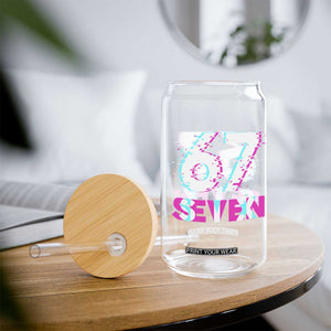 Glitch Optical Illusion Six Seven Meme Glass Can Gen Alpha Slang Gift TS12 Print Your Wear