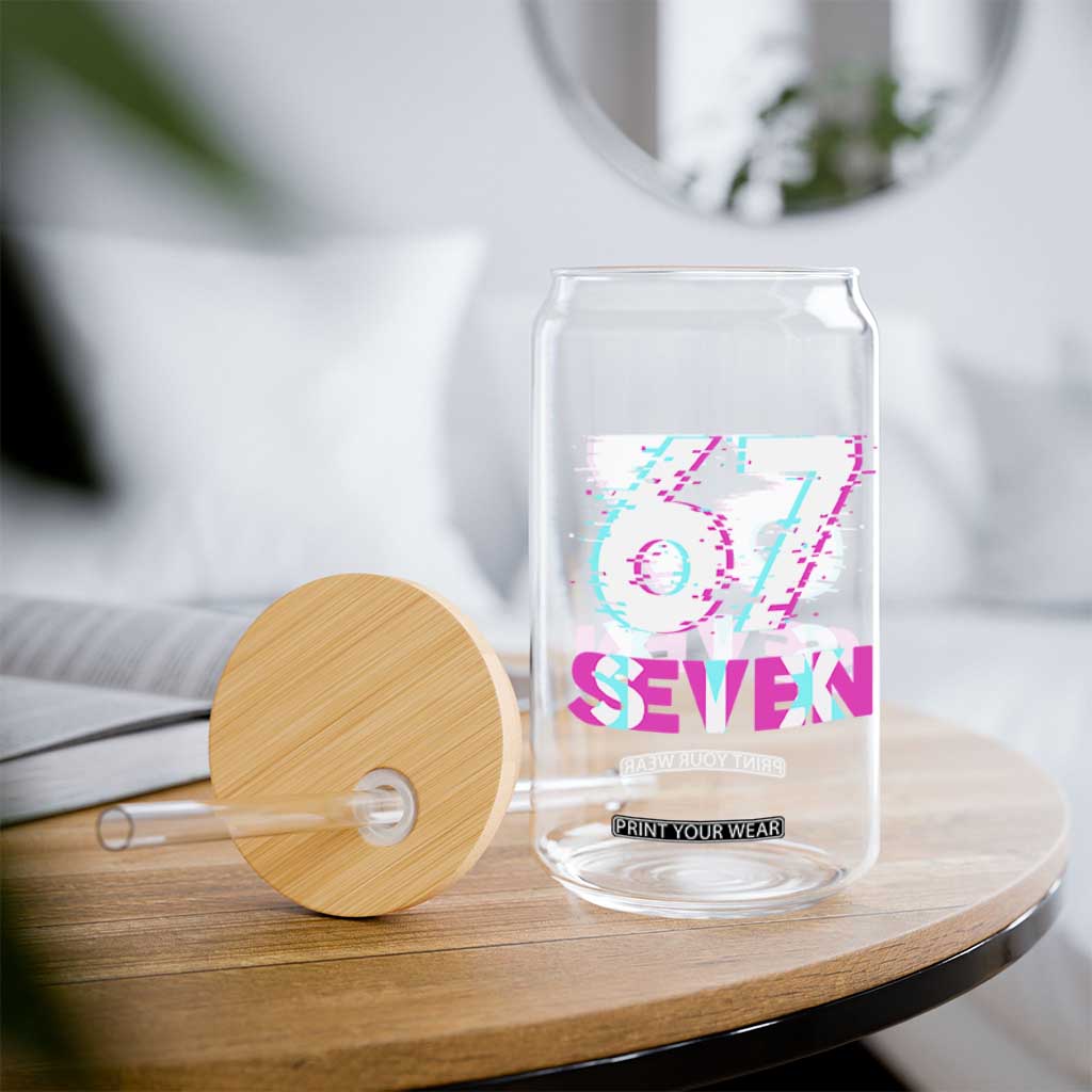 Glitch Optical Illusion Six Seven Meme Glass Can Gen Alpha Slang Gift TS12 Print Your Wear