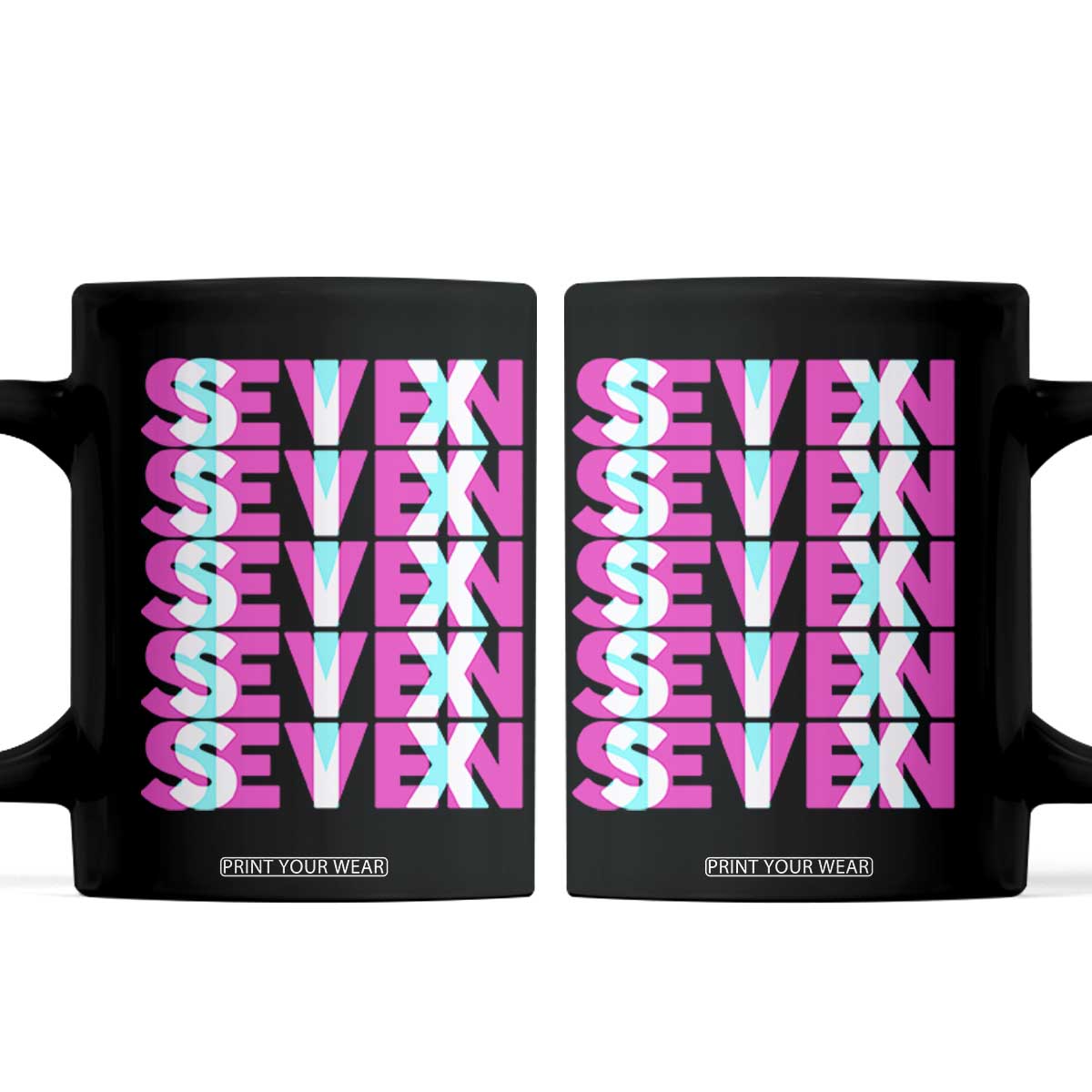 Six Seven Glitch Optical Illusion Meme Coffee Mug Funny Gen Z Alpha Gift TS12 Black Print Your Wear