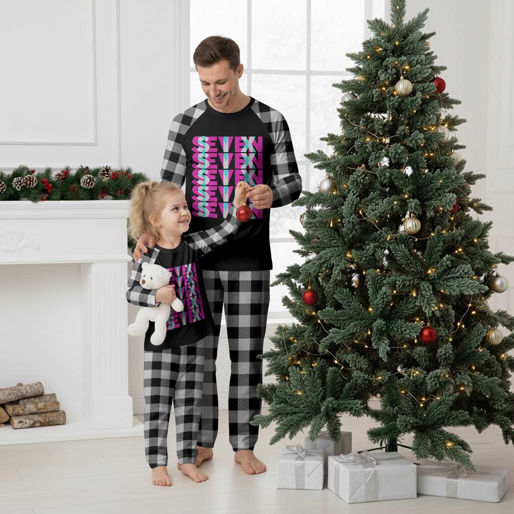 Six Seven Glitch Optical Illusion Meme Plaid Pajama Set Funny Gen Z Alpha Gift TS12 White Plaid Print Your Wear