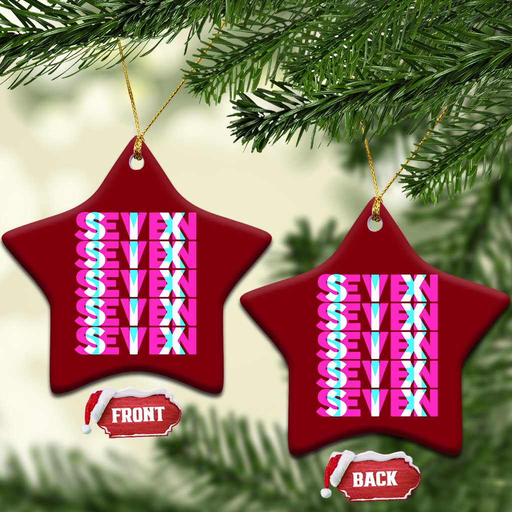 Six Seven Glitch Optical Illusion Meme Ceramic Ornament Funny Gen Z Alpha Gift TS12 Print Your Wear