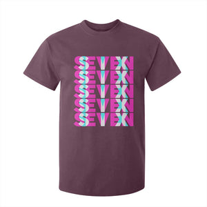 Six Seven Glitch Optical Illusion Meme T Shirt For Kid Funny Gen Z Alpha Gift TS12 Maroon Print Your Wear