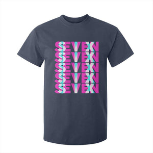 Six Seven Glitch Optical Illusion Meme T Shirt For Kid Funny Gen Z Alpha Gift TS12 Navy Print Your Wear