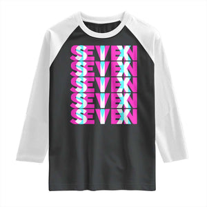 Six Seven Glitch Optical Illusion Meme Raglan Shirt Funny Gen Z Alpha Gift TS12 Black White Print Your Wear
