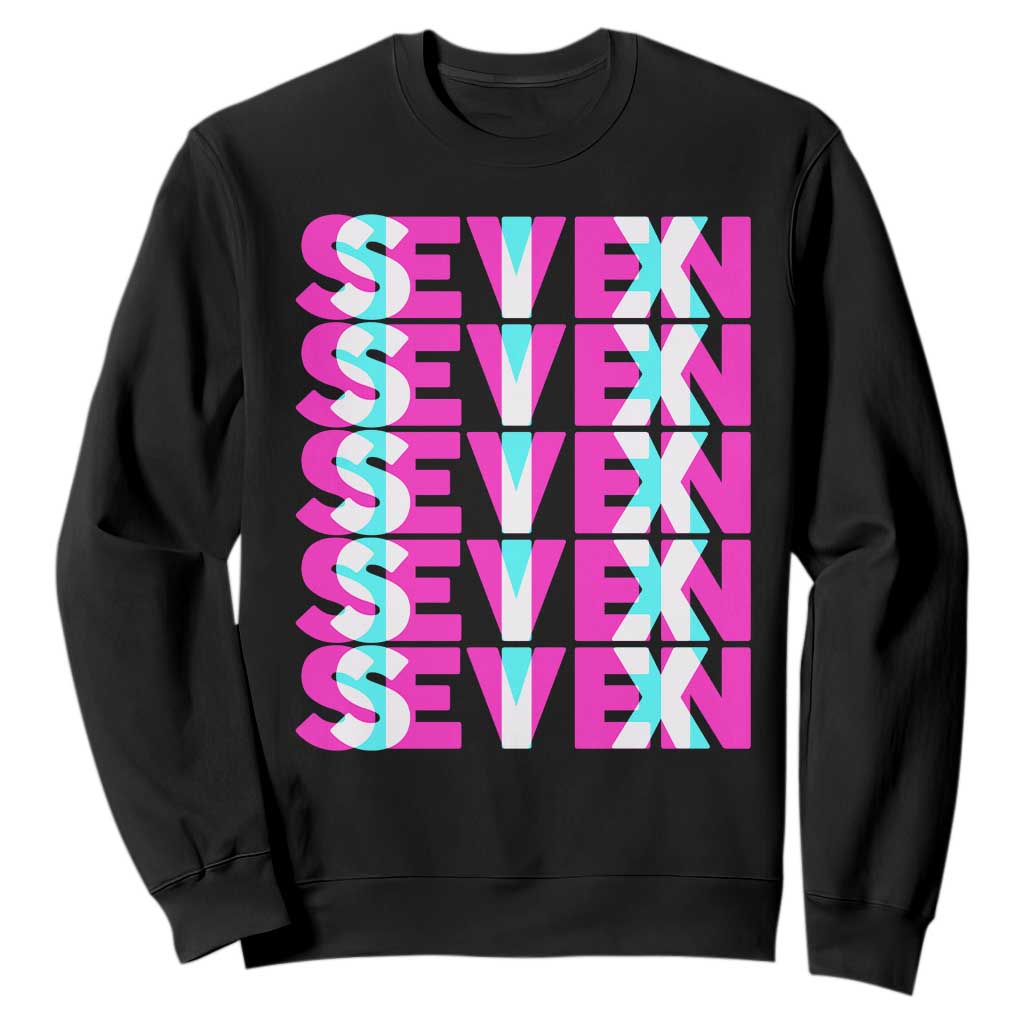 Six Seven Glitch Optical Illusion Meme Sweatshirt Funny Gen Z Alpha Gift TS12 Black Print Your Wear