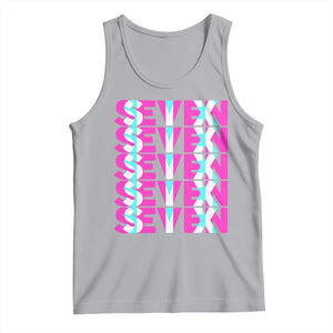 Six Seven Glitch Optical Illusion Meme Tank Top Funny Gen Z Alpha Gift TS12 Athletic Heather Print Your Wear