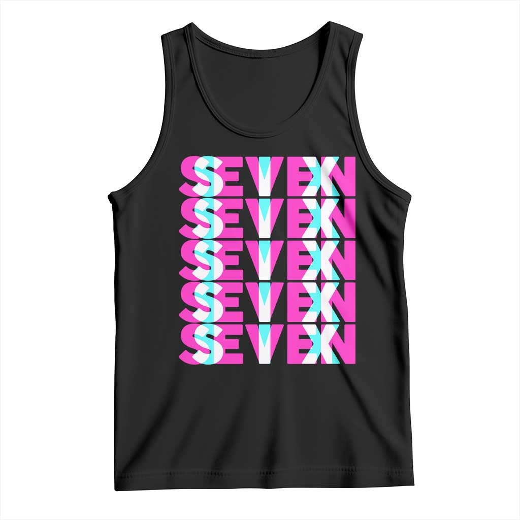 Six Seven Glitch Optical Illusion Meme Tank Top Funny Gen Z Alpha Gift TS12 Black Print Your Wear