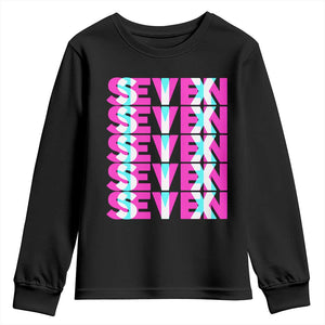 Six Seven Glitch Optical Illusion Meme Youth Sweatshirt Funny Gen Z Alpha Gift TS12 Black Print Your Wear