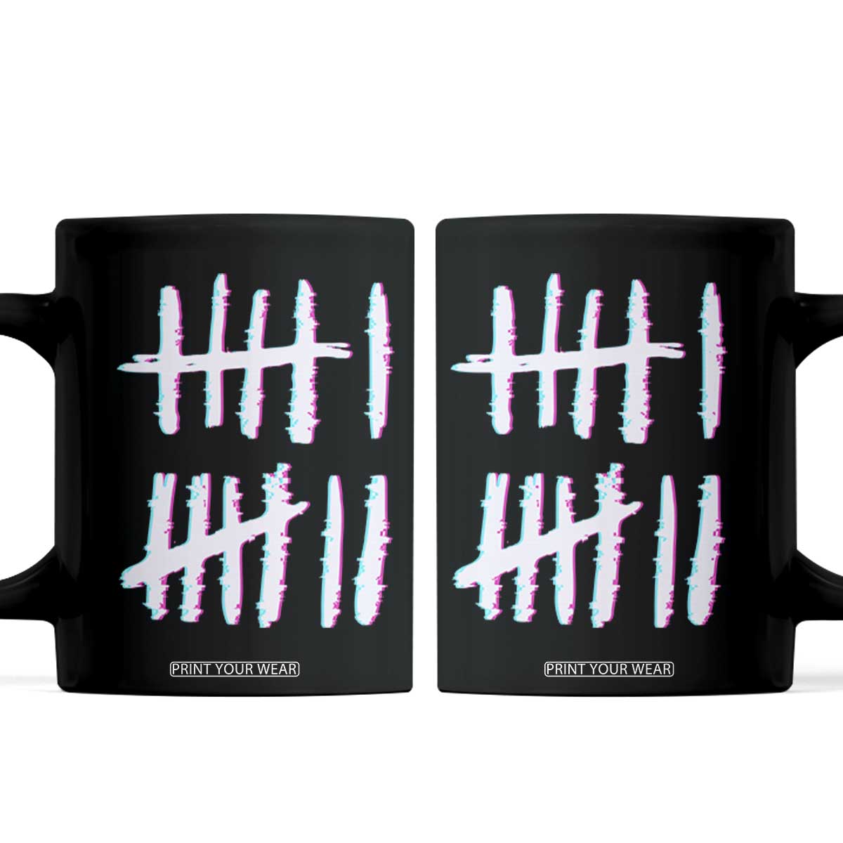 Tally Marks Six Seven Meme Coffee Mug Glitch Optical Illusion TS12 Black Print Your Wear