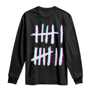 Tally Marks Six Seven Meme Long Sleeve Shirt Glitch Optical Illusion TS12 Black Print Your Wear