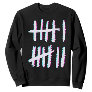 Tally Marks Six Seven Meme Sweatshirt Glitch Optical Illusion TS12 Black Print Your Wear