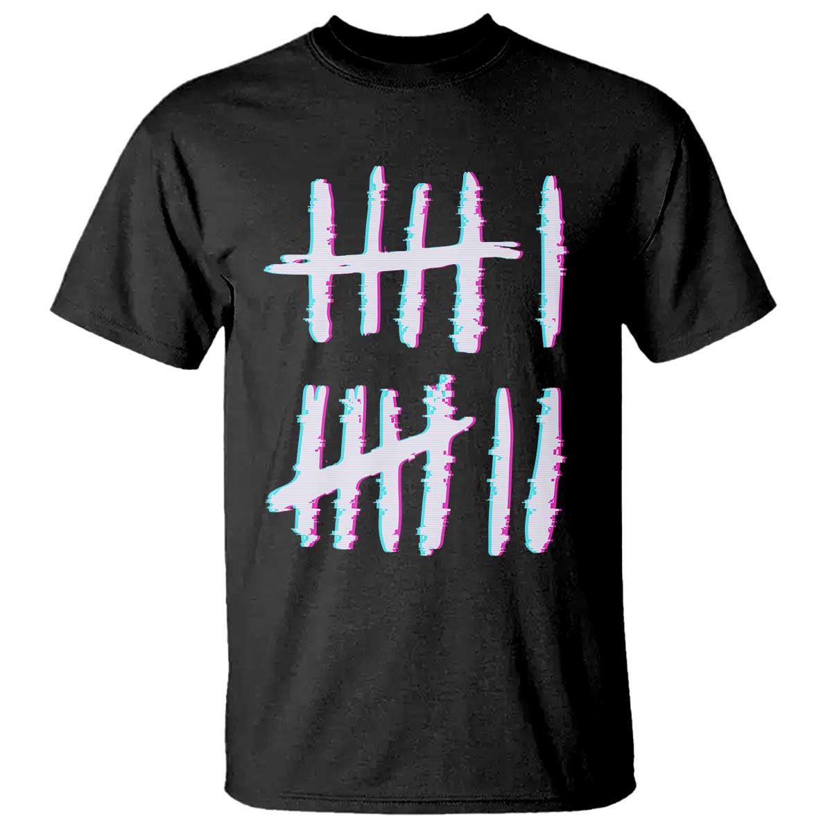 Tally Marks Six Seven Meme T Shirt Glitch Optical Illusion TS12 Black Print Your Wear