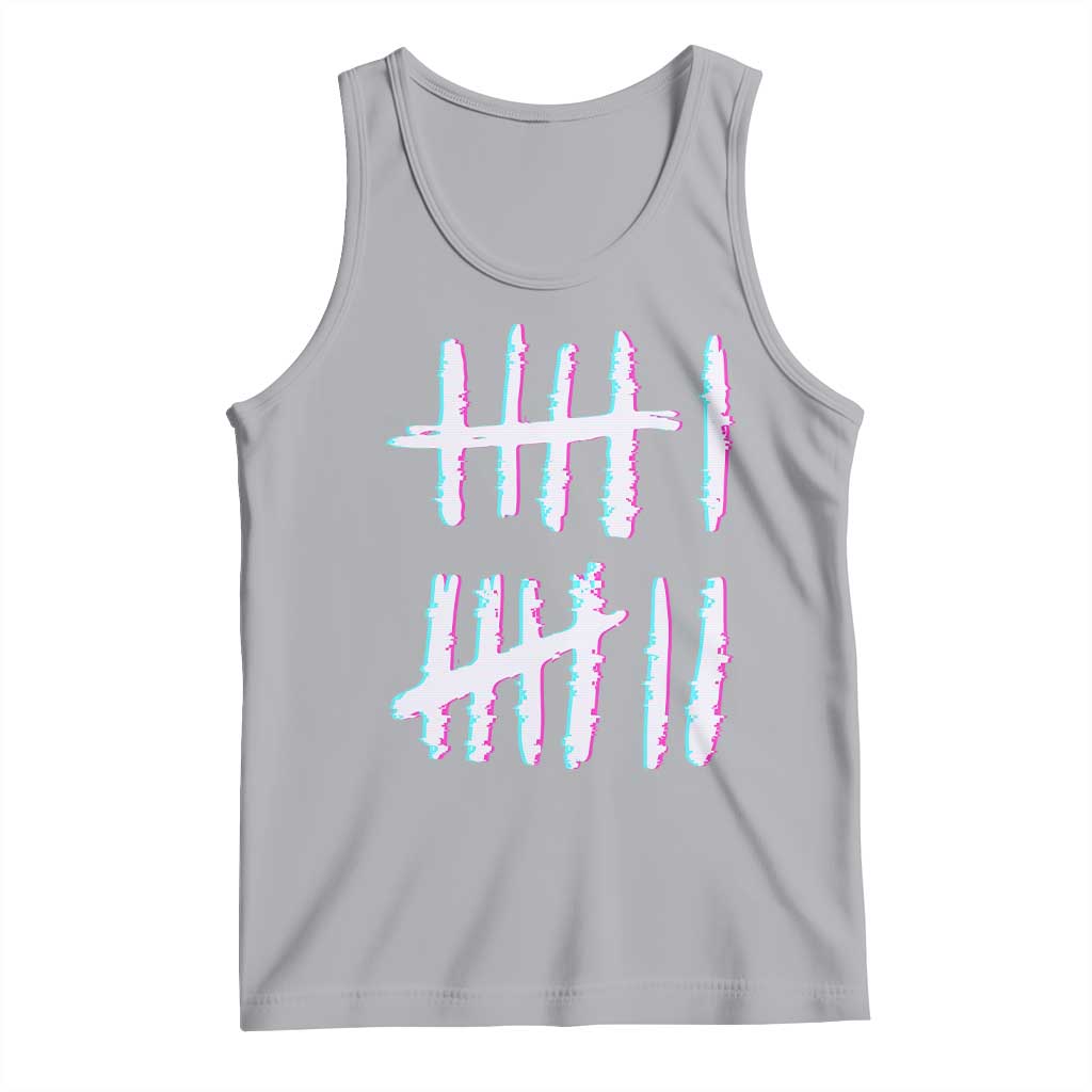 Tally Marks Six Seven Meme Tank Top Glitch Optical Illusion TS12 Athletic Heather Print Your Wear
