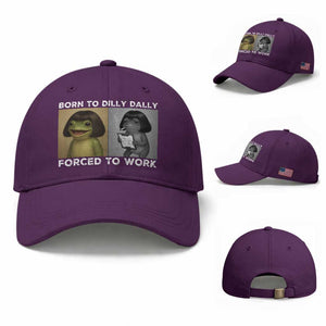 Funny Frog Meme Baseball Cap Dilly Dally Lock In Meme TS12 Baseball Cap Universal Fit Purple Print Your Wear