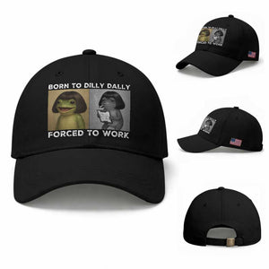 Funny Frog Meme Baseball Cap Dilly Dally Lock In Meme TS12 Baseball Cap Universal Fit Black Print Your Wear