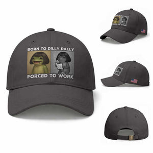 Funny Frog Meme Baseball Cap Dilly Dally Lock In Meme TS12 Baseball Cap Universal Fit Dark Gray Print Your Wear