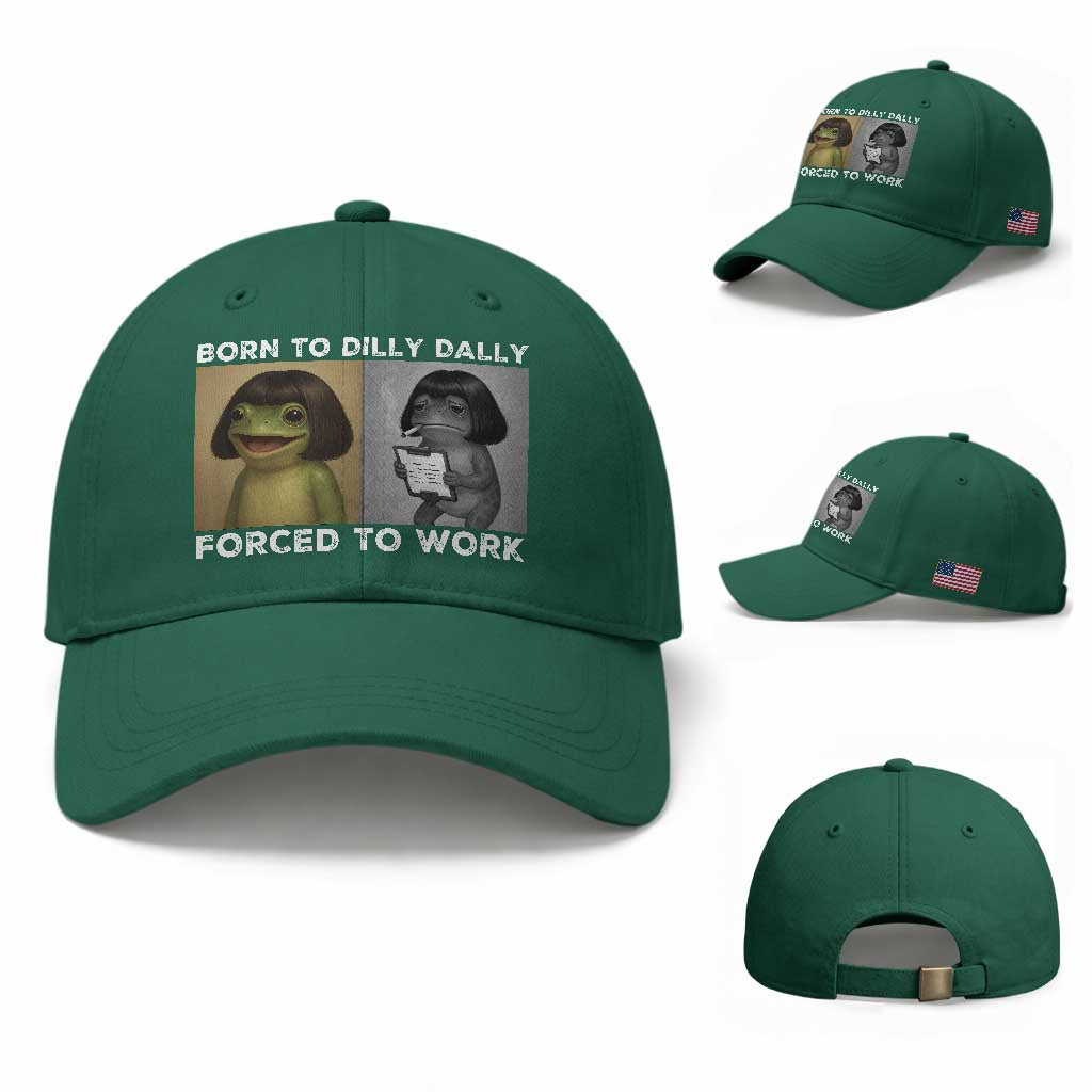 Funny Frog Meme Baseball Cap Dilly Dally Lock In Meme TS12 Baseball Cap Universal Fit Irish Green Print Your Wear