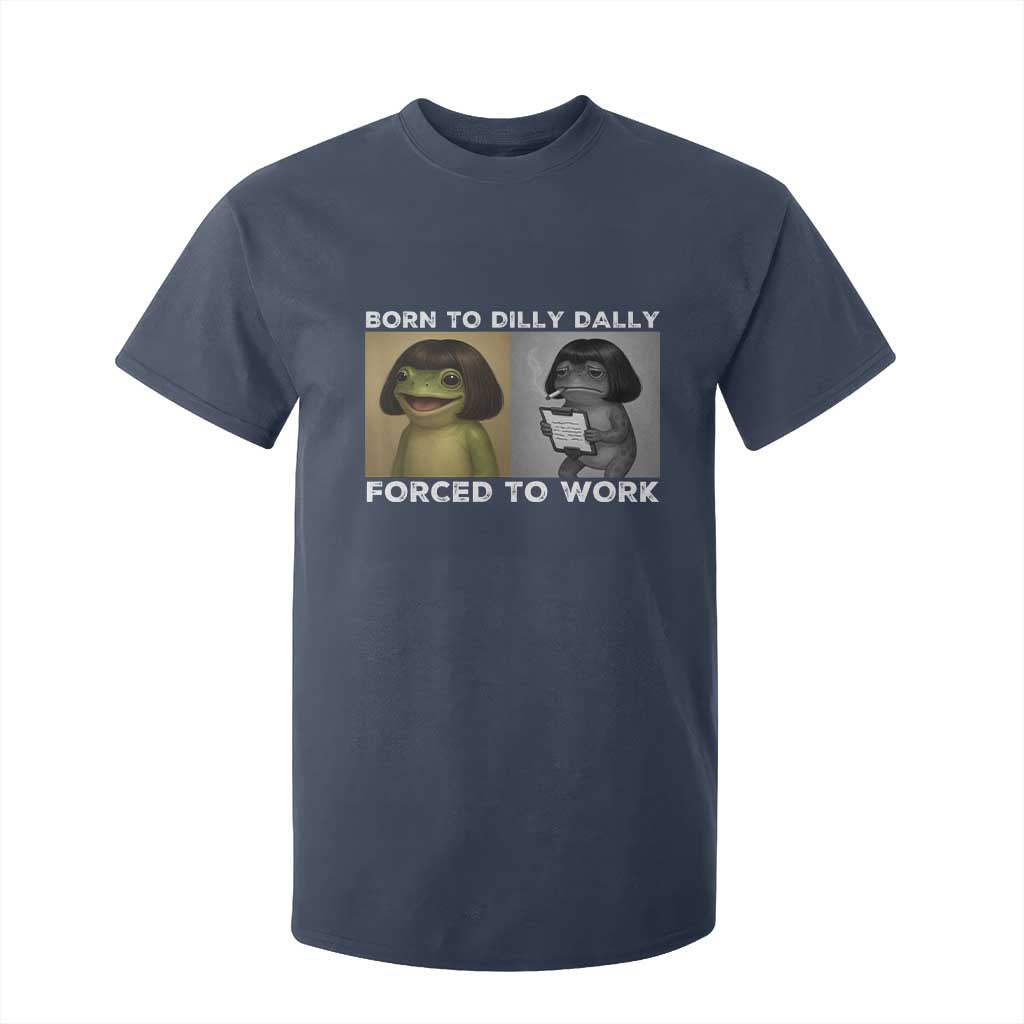 Funny Frog Meme T Shirt For Kid Dilly Dally Lock In Meme TS12 Navy Print Your Wear