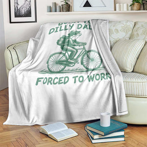 Born To Dilly Dally Forced To Work Throw Blanket Funny Frog Meme TS12 Print Your Wear