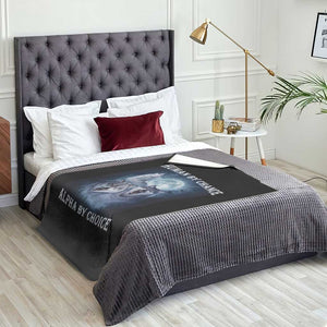 Human By Chance Alpha By Choice Throw Blanket Funny Alpha Wolf Meme TS12 Print Your Wear