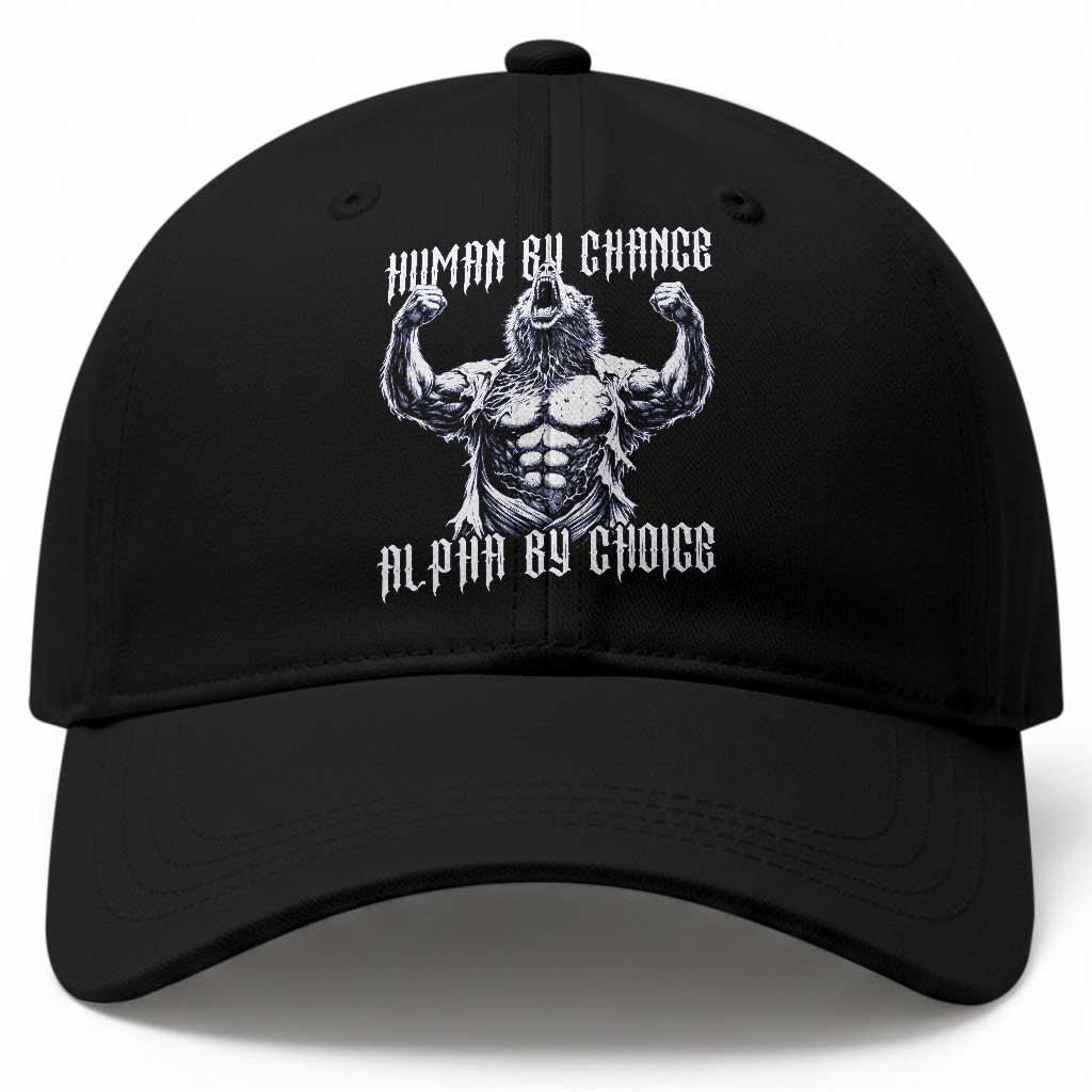 Funny Cringe Werewolf Memes Baseball Cap Human By Chance Alpha By Choice TS12 Print Your Wear