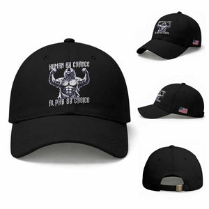Funny Cringe Werewolf Memes Baseball Cap Human By Chance Alpha By Choice TS12 Baseball Cap Universal Fit Black Print Your Wear