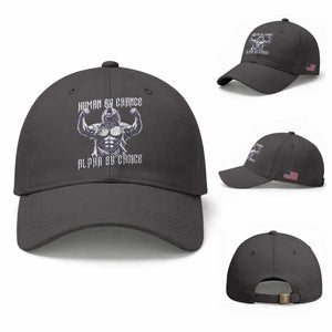 Funny Cringe Werewolf Memes Baseball Cap Human By Chance Alpha By Choice TS12 Baseball Cap Universal Fit Dark Gray Print Your Wear