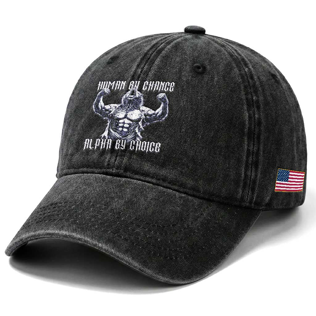 Funny Cringe Werewolf Memes Washed Cotton Baseball Cap Human By Chance Alpha By Choice TS12 Print Your Wear
