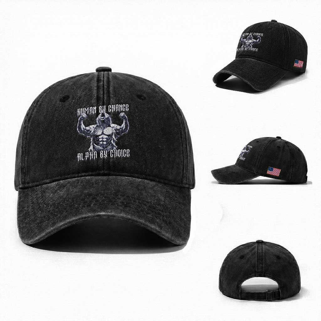 Funny Cringe Werewolf Memes Washed Cotton Baseball Cap Human By Chance Alpha By Choice TS12 Washed Cap Universal Fit Black Print Your Wear