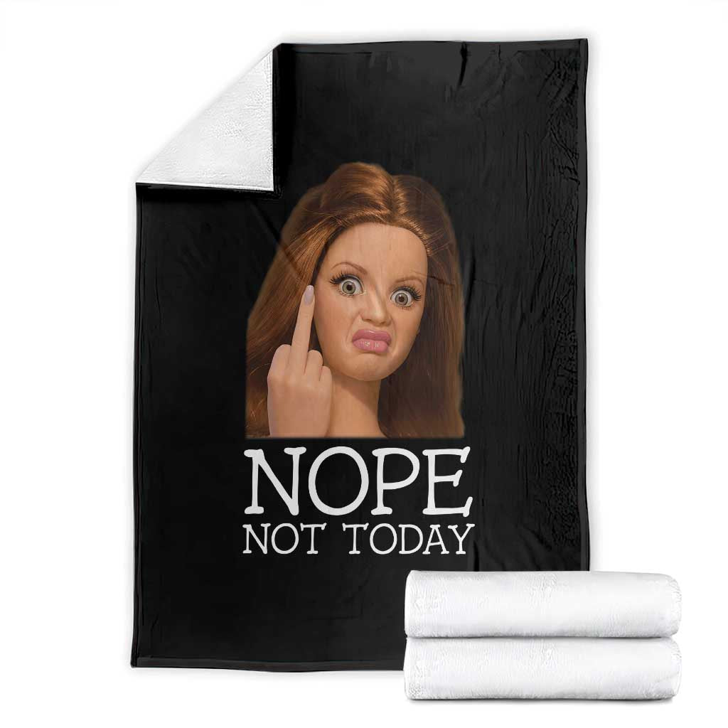 Funny Doll Face Disgusted Throw Blanket Nope Not Today Meme TS12 Black Print Your Wear