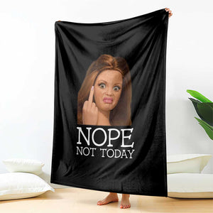 Funny Doll Face Disgusted Throw Blanket Nope Not Today Meme TS12 Print Your Wear
