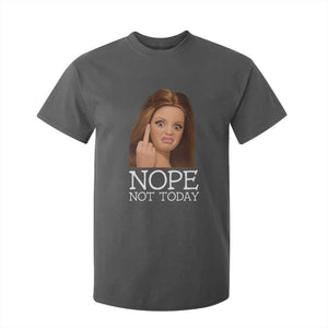 Funny Doll Face Disgusted T Shirt For Kid Nope Not Today Meme TS12 Dark Heather Print Your Wear
