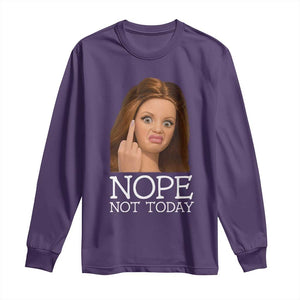 Funny Doll Face Disgusted Long Sleeve Shirt Nope Not Today Meme TS12 Purple Print Your Wear