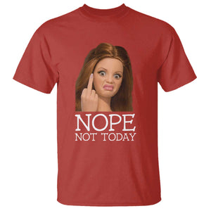 Funny Doll Face Disgusted T Shirt Nope Not Today Meme TS12 Red Print Your Wear