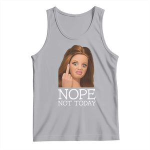 Funny Doll Face Disgusted Tank Top Nope Not Today Meme TS12 Athletic Heather Print Your Wear