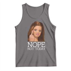 Funny Doll Face Disgusted Tank Top Nope Not Today Meme TS12 Deep Heather Print Your Wear