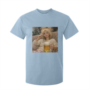 Funny Smoking And Drinking Doll Meme T Shirt For Kid Weekend Relaxation TS12 Light Blue Print Your Wear