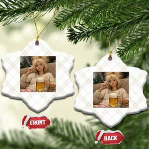 Funny Smoking And Drinking Doll Meme Ceramic Ornament Weekend Relaxation TS12 Print Your Wear