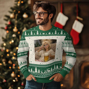 Funny Smoking And Drinking Doll Meme Ugly Christmas Sweater Weekend Relaxation TS12 Beige Green Print Your Wear