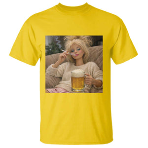 Funny Smoking And Drinking Doll Meme T Shirt Weekend Relaxation TS12 Daisy Print Your Wear