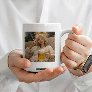 Funny Smoking And Drinking Doll Meme Coffee Mug Weekend Relaxation TS12 Print Your Wear