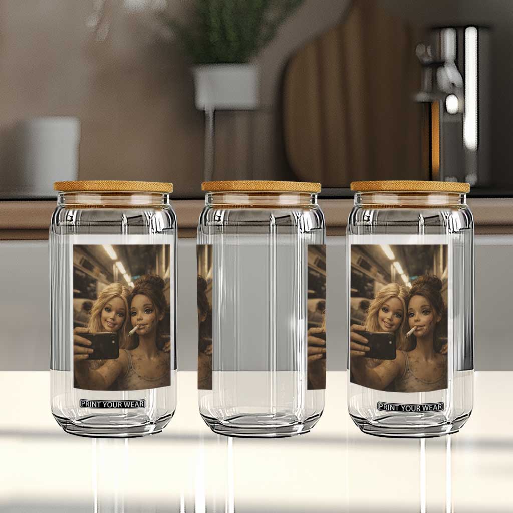 Funny Selfie Doll Meme Glass Can Aesthetic Doll Face Graphic TS12 Print Your Wear