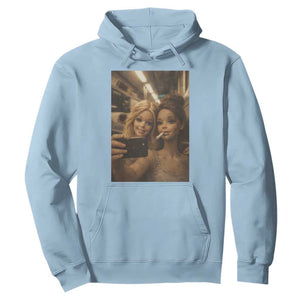 Funny Selfie Doll Meme Hoodie Aesthetic Doll Face Graphic TS12 Light Blue Print Your Wear