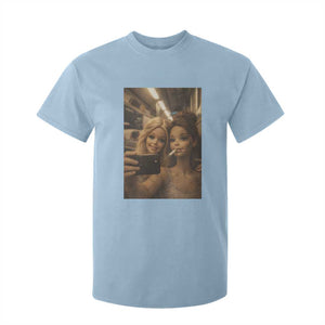 Funny Selfie Doll Meme T Shirt For Kid Aesthetic Doll Face Graphic TS12 Light Blue Print Your Wear
