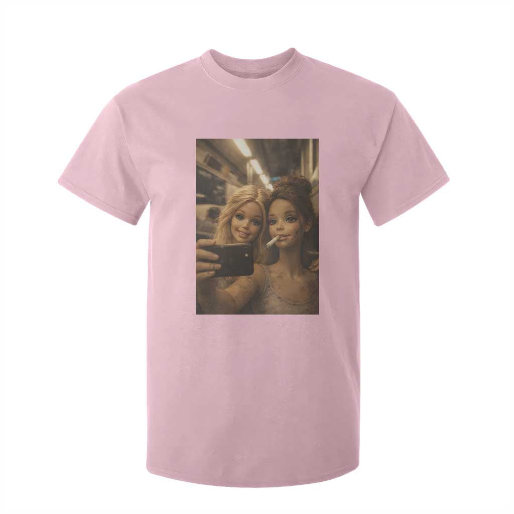 Funny Selfie Doll Meme T Shirt For Kid Aesthetic Doll Face Graphic TS12 Light Pink Print Your Wear