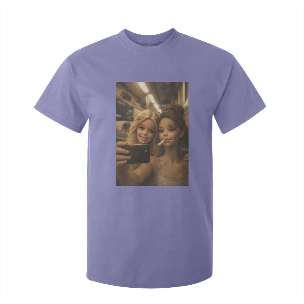 Funny Selfie Doll Meme T Shirt For Kid Aesthetic Doll Face Graphic TS12 Violet Print Your Wear